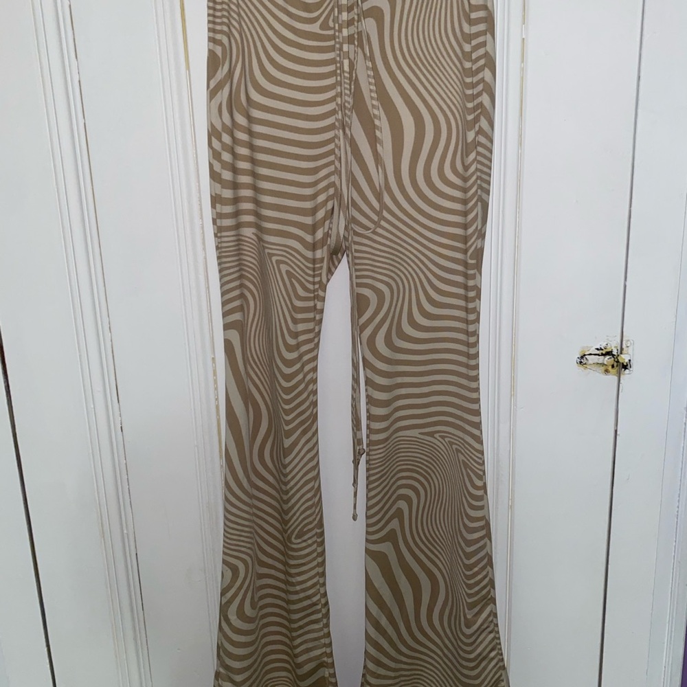 Tan Patterned Women's Pants